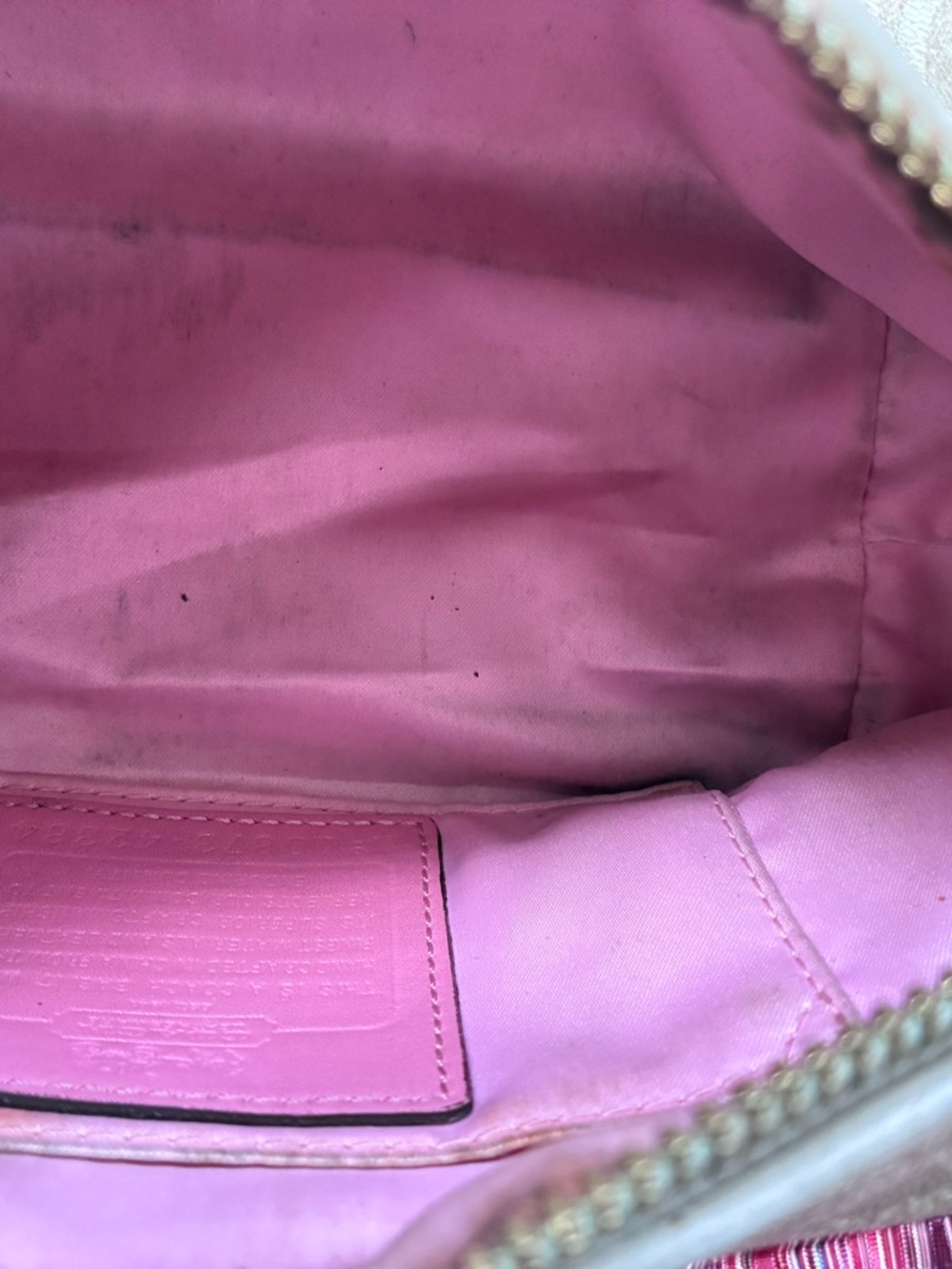 Coach Signature Canvas Mini Hobo with Pink and Lavender Center Stripe - Picture 4 of 7